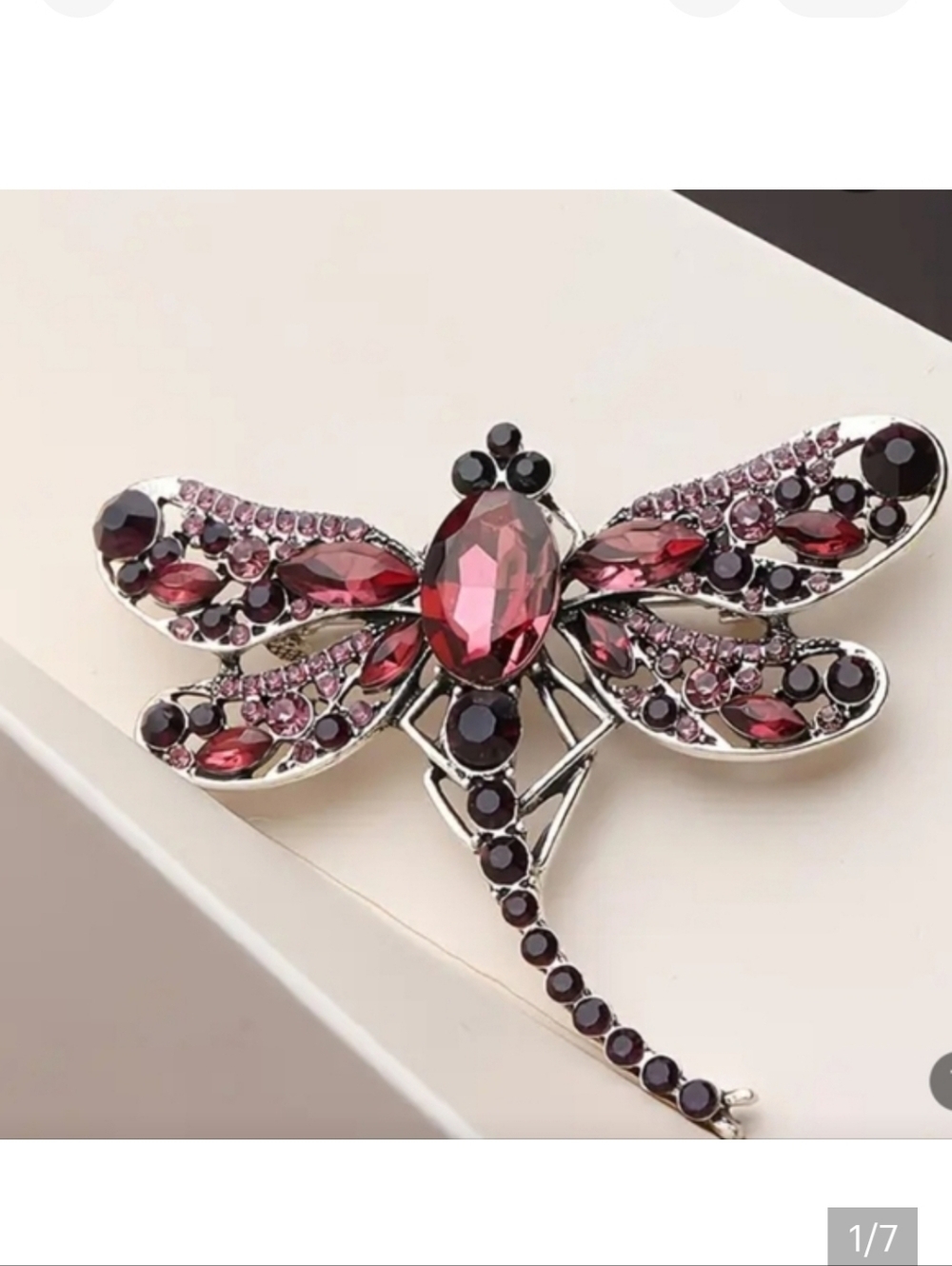 🆕️🩷ROSE WINE RHINESTONE DRAGONFLY BROOCH PIN🩷